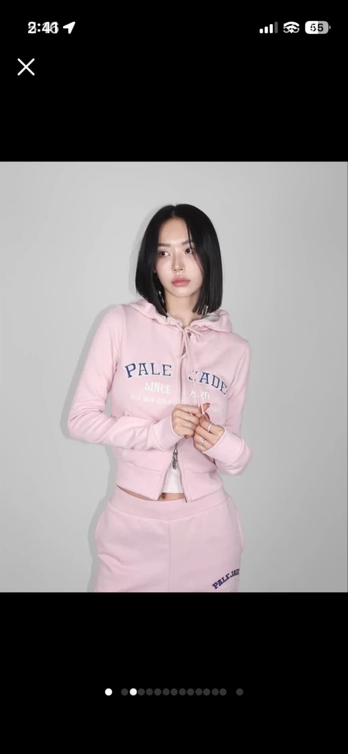 페일제이드 2024 레트로 패치 후드집업 바지 트레이닝복세트 핑크 1 상품이미지1
