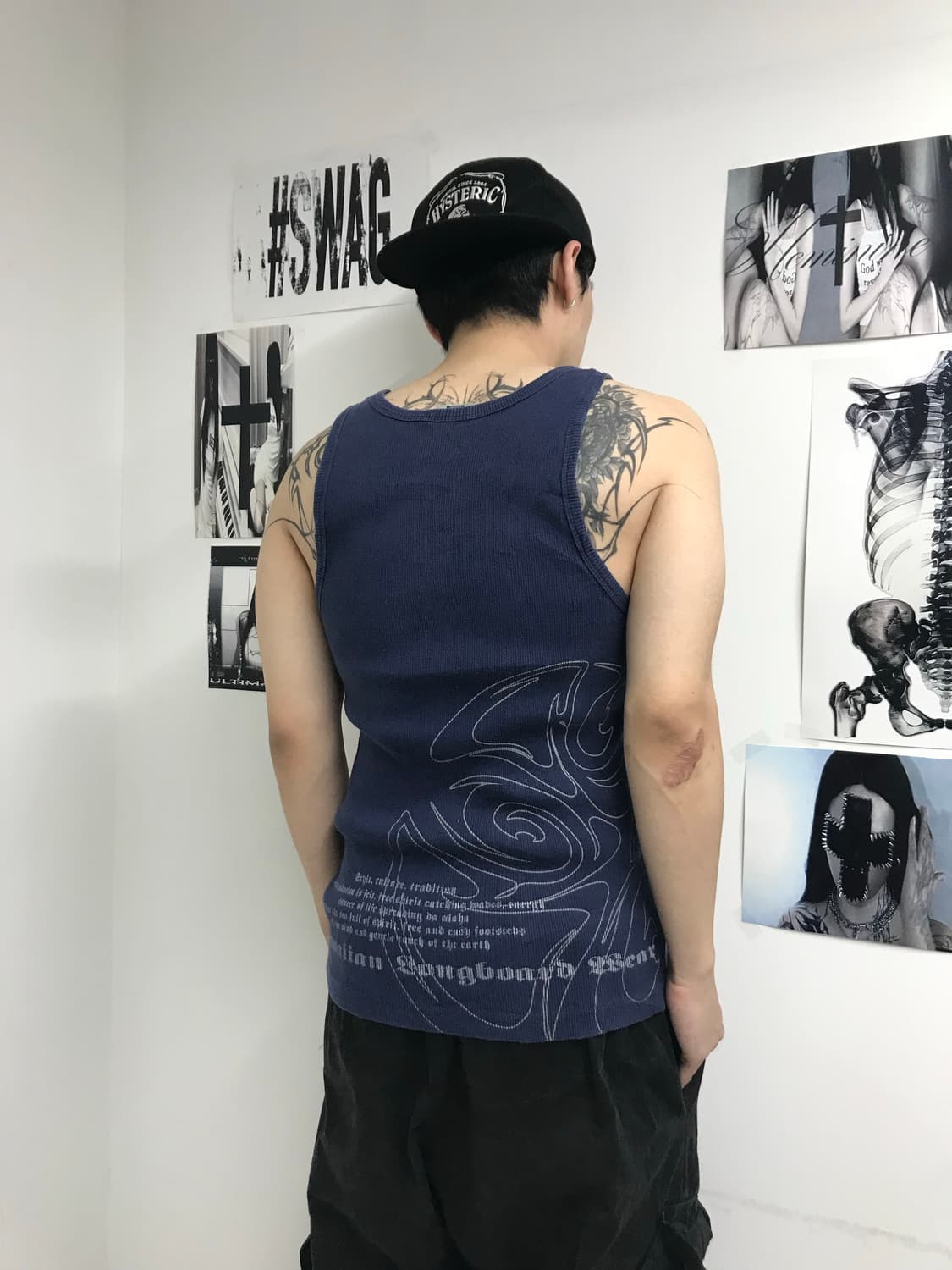 00s mood back printing sleeveless 상품이미지5