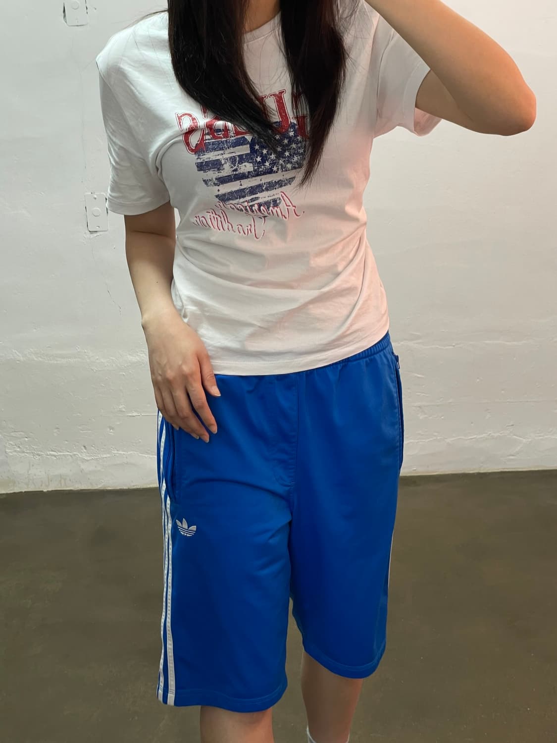 아디다스 삼선 트레이닝 반바지 블루 100 상품이미지3