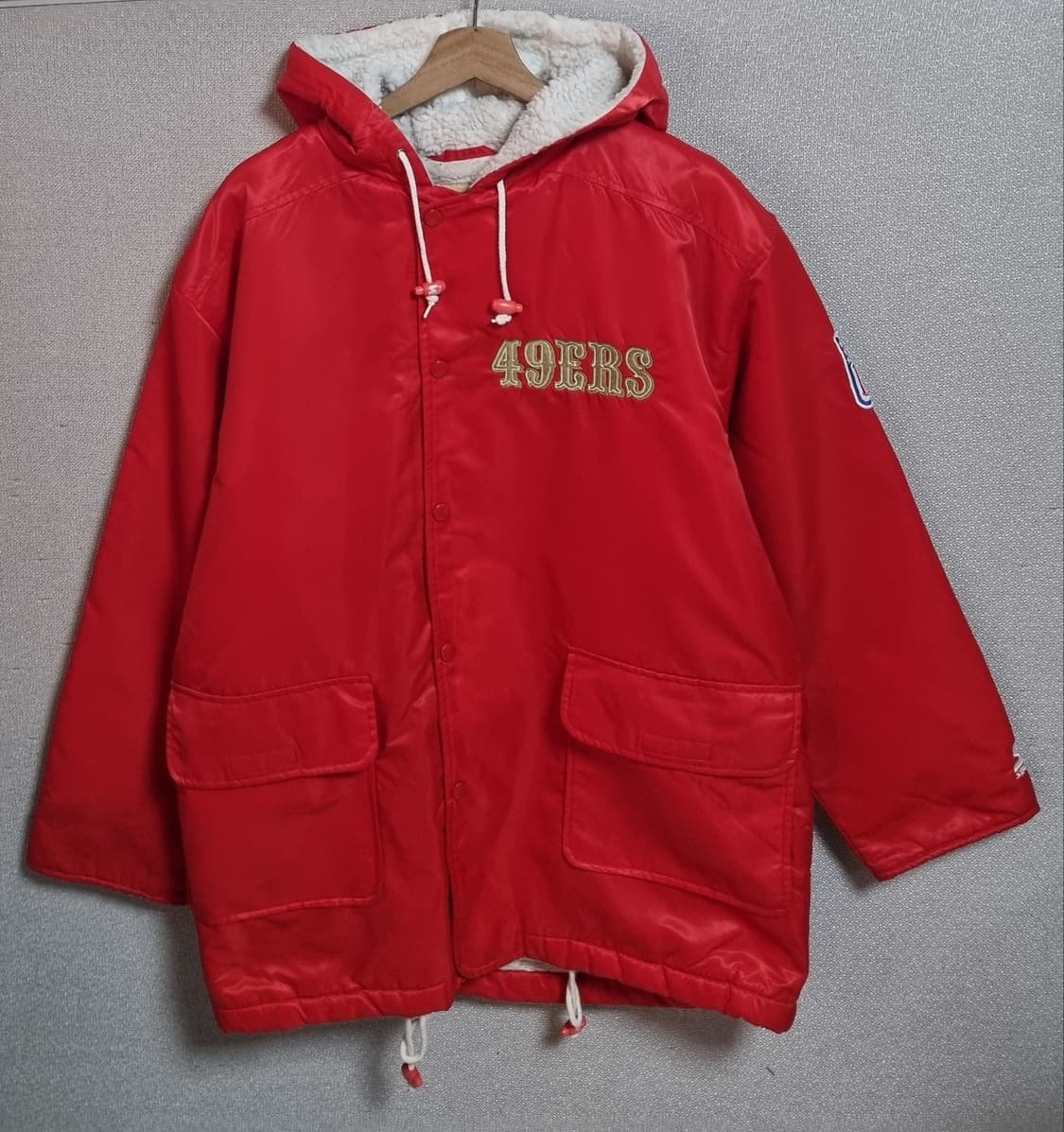 오버핏 M ) 스타터 X NFL 90's 빈티지 레드 점퍼 돕바 상품이미지1