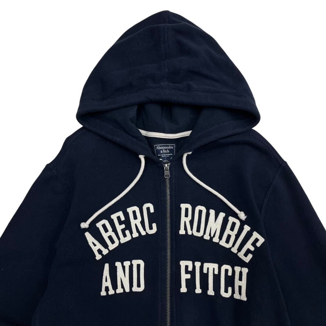 아베크롬비 센터로고 네이비 후드집업 L 상품이미지4