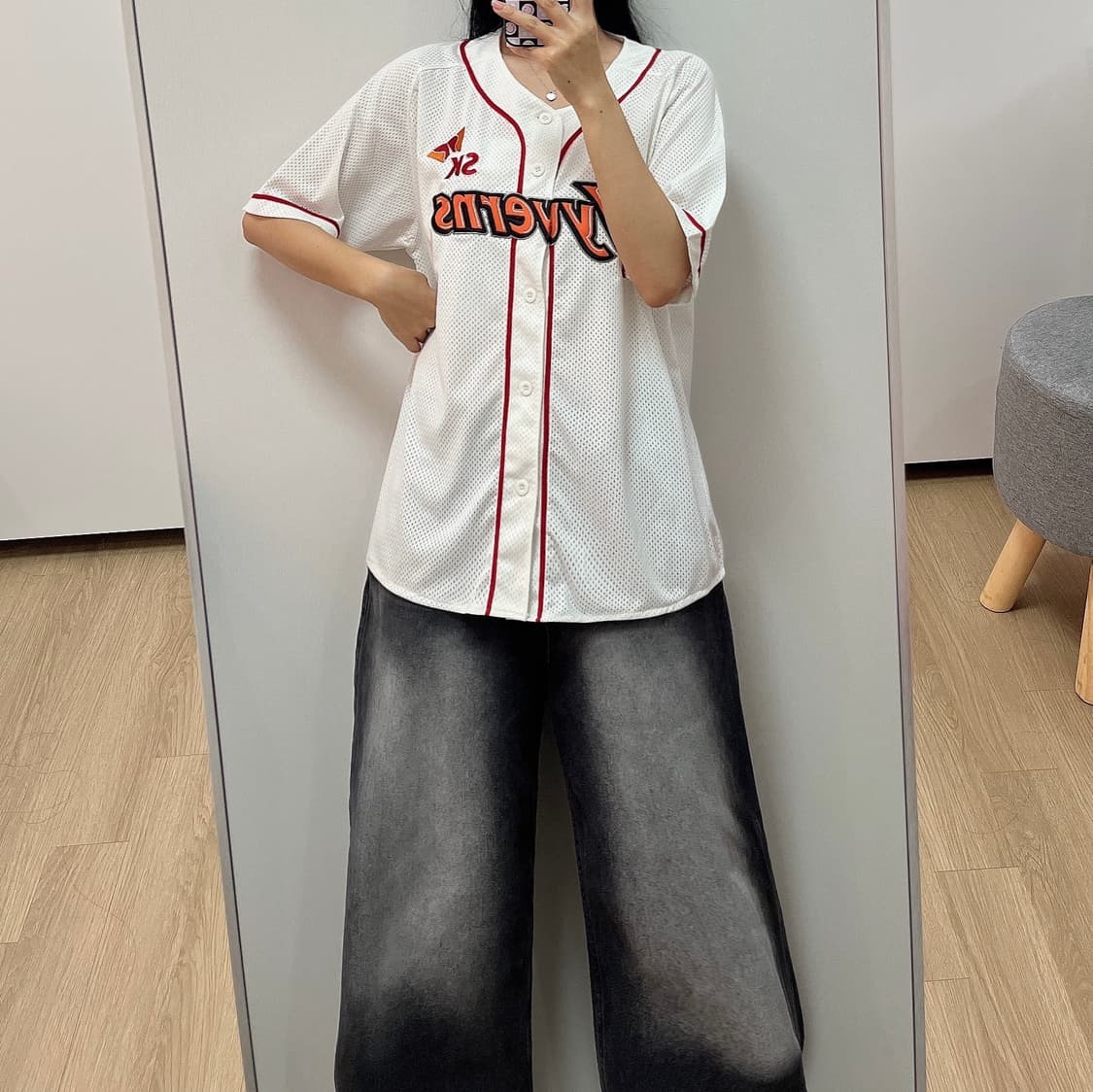SK와이번스 노마킹 홈 반팔 유니폼 상품이미지1