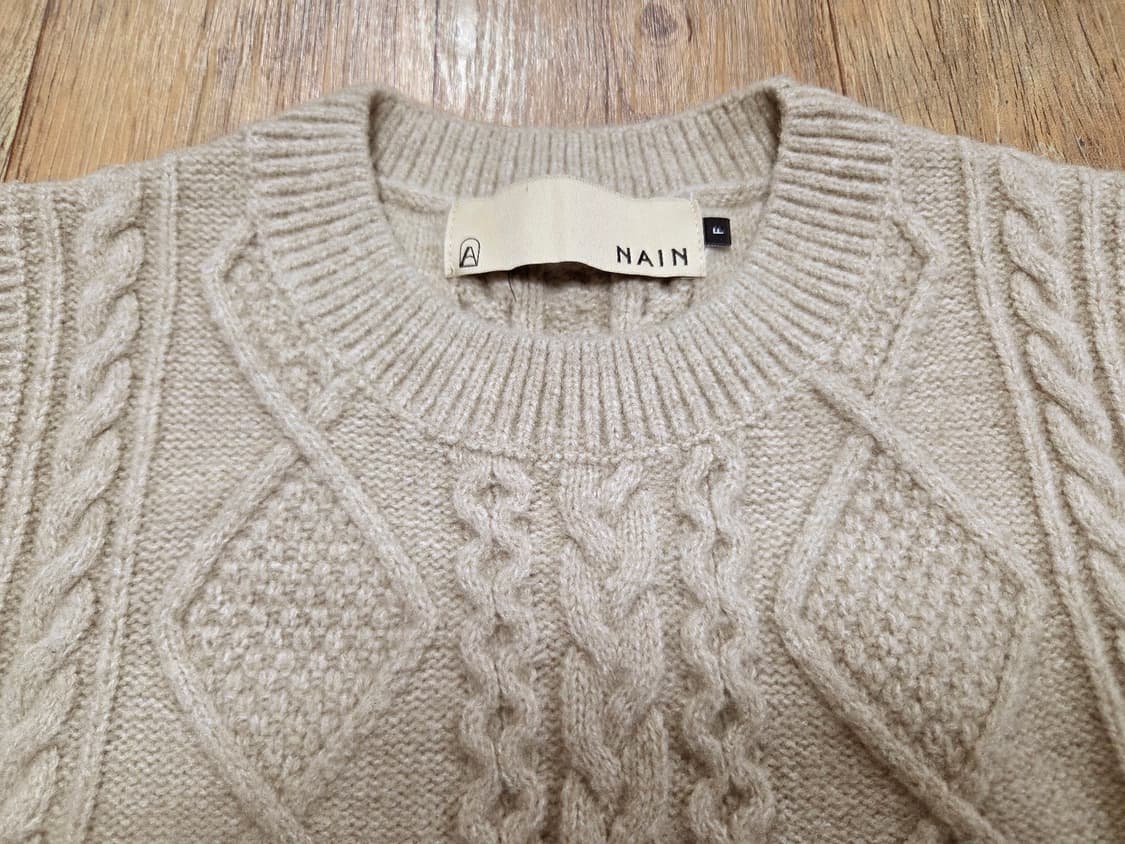 아틀리에나인(Nain) 헤어리 케이블 크롭 베스트니트 55 새상품  상품이미지5