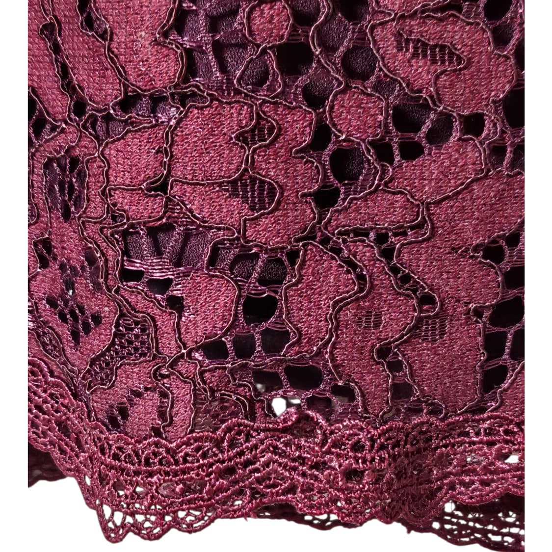 쉬즈미스 레이스 버건디 H라인 미디 스커트 66 | 상태A 상품이미지4