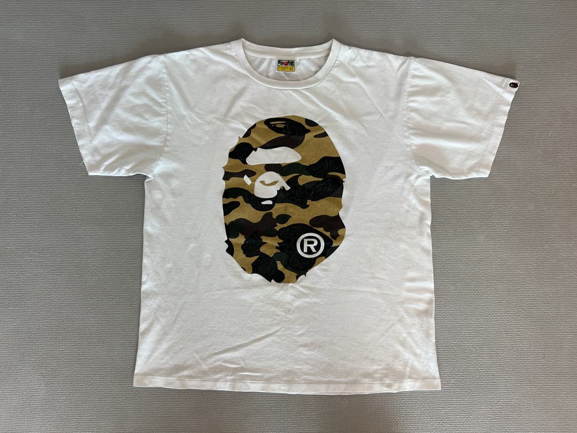 베이프 반팔티(화이트/브라운) XL 상품이미지1