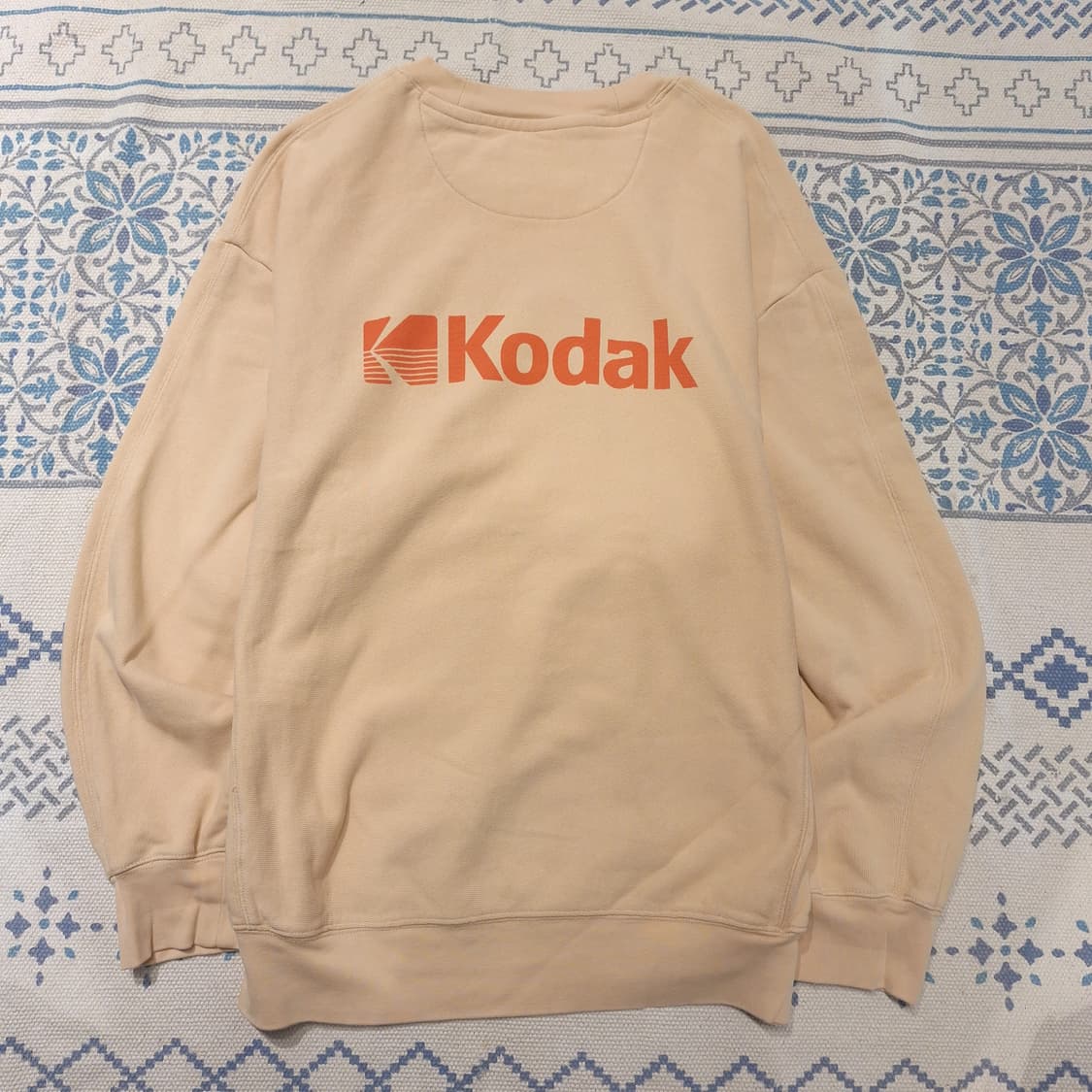 KODAK 코닥 베이지 오렌지 스펠로고 헤비코튼 맨투맨 티셔츠 L 상품이미지8