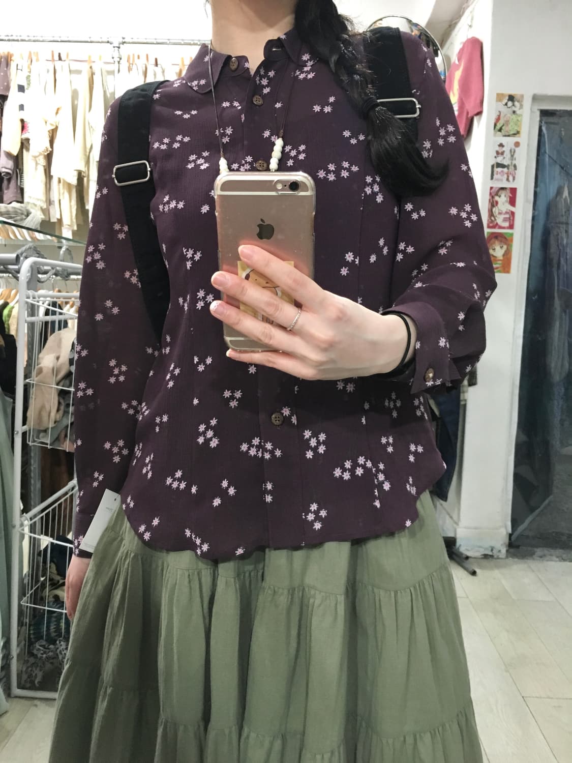 Purple Floral Sheer Blouse 상품이미지7