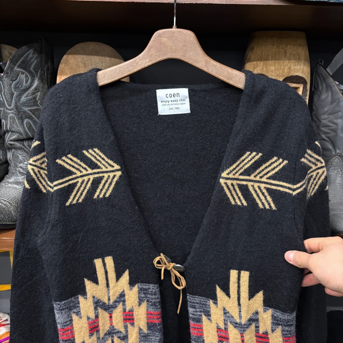 코엔 네이티브 아메리칸 나바호 애로우 패턴 콘초 가디건 N563 상품이미지3