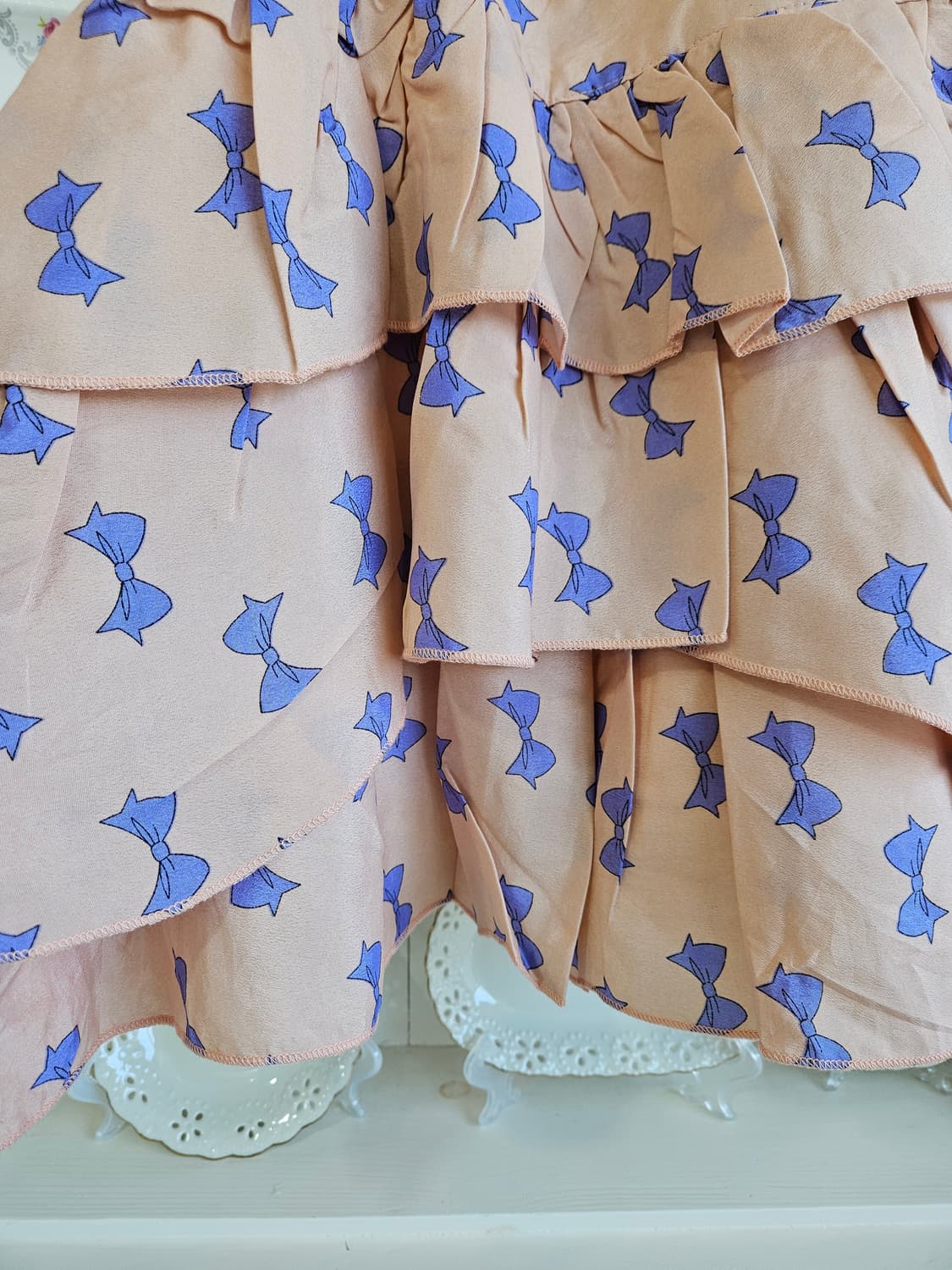 프릴 리본 멜빵 스커트 상품이미지7