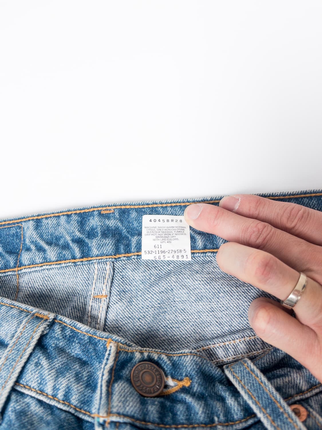 90's 미제 리바이스 565 루즈 핏 와이드 레그 33x30 상품이미지5