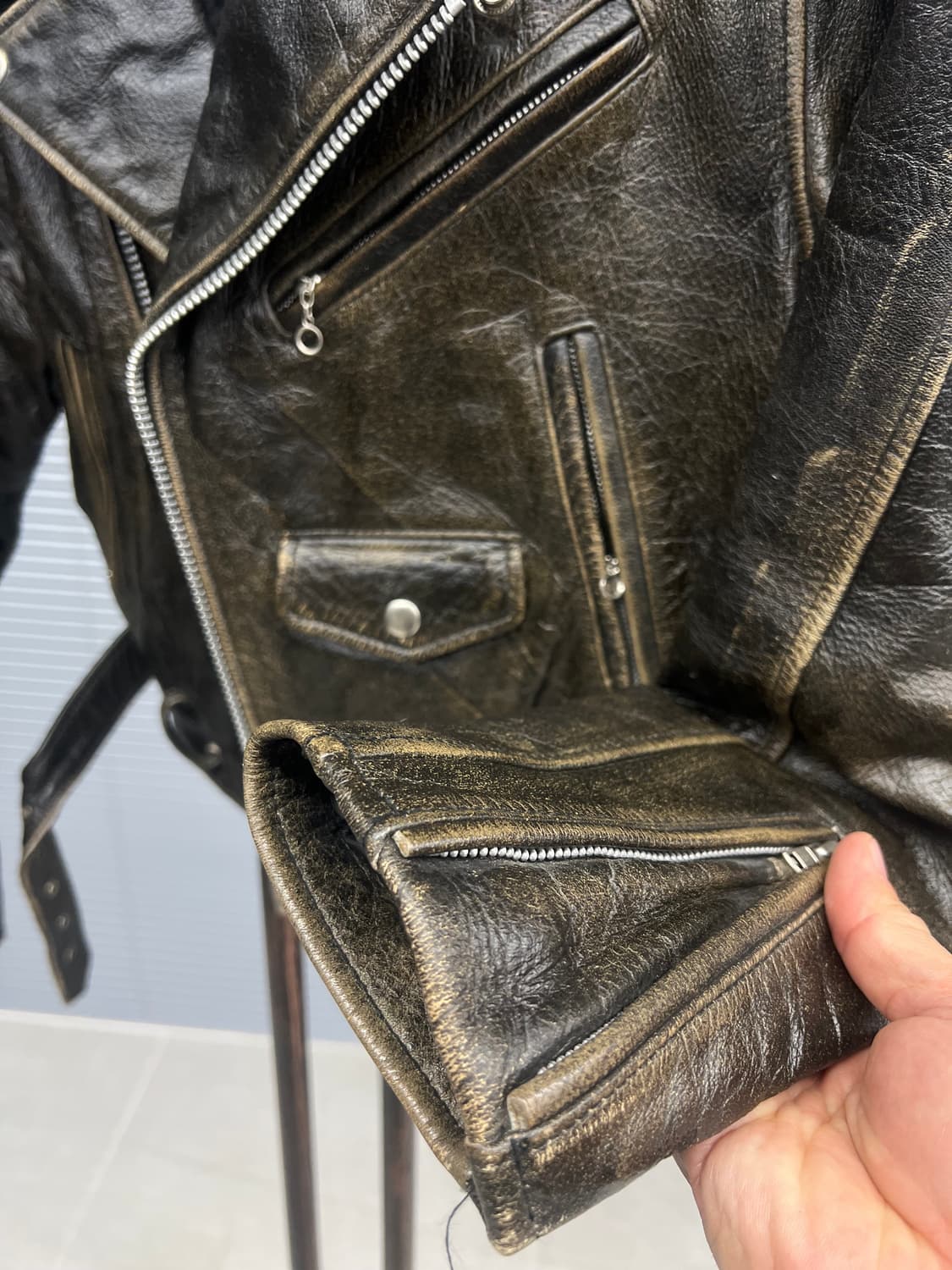 빈티지 더블 라이더 숏 자켓  상품이미지7