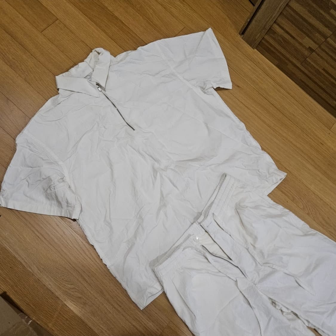 노드아카이브 하프집업셔츠 + 라운지팬츠 에크루 셋업 아이스쿨링트레이닝세트 상품이미지6