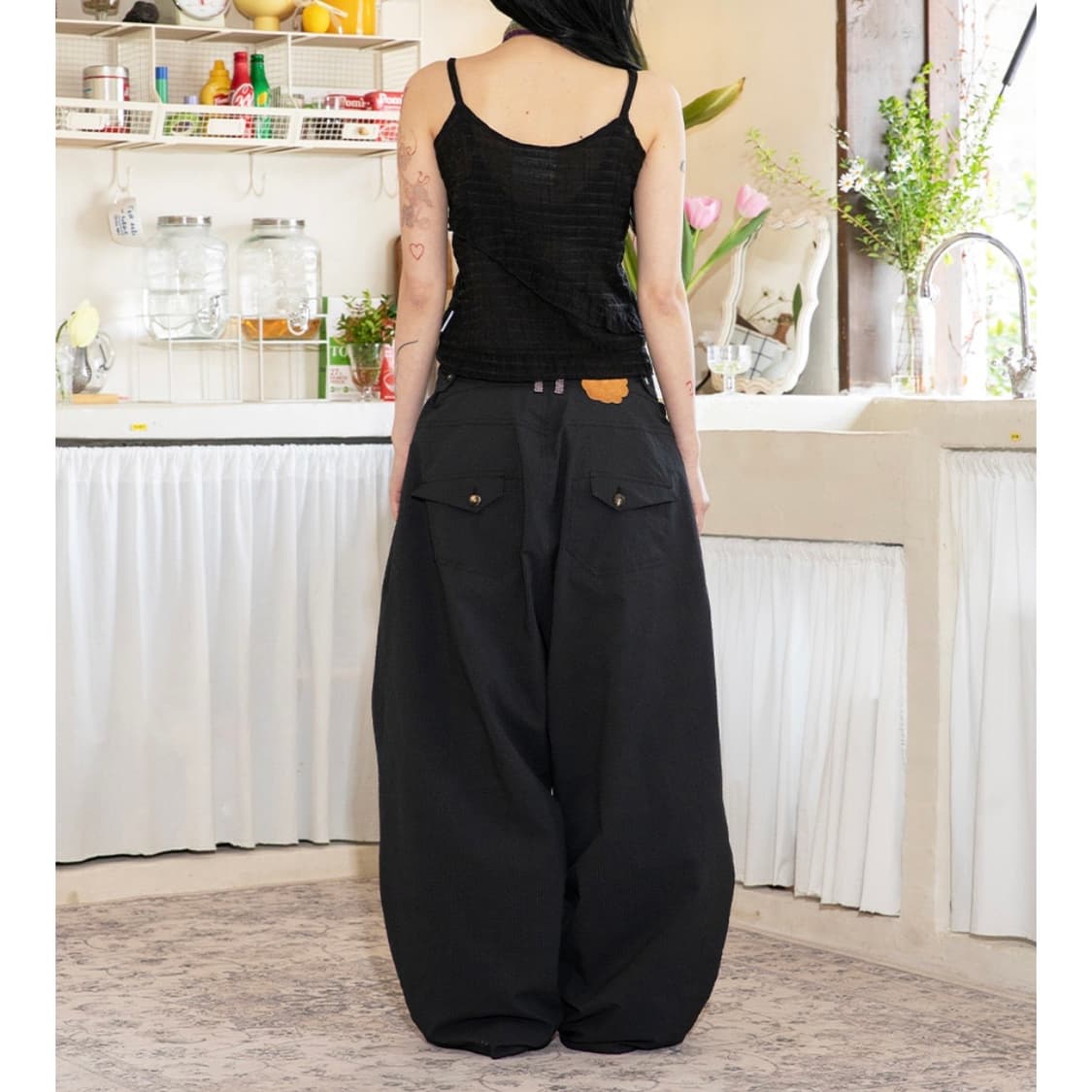 루나키후 프릴 시어커서 와이드 팬츠 1 상품이미지2