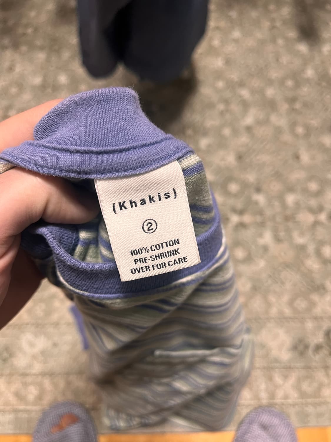 KHAKIS WASHED BORDER L/S TEE  상품이미지2