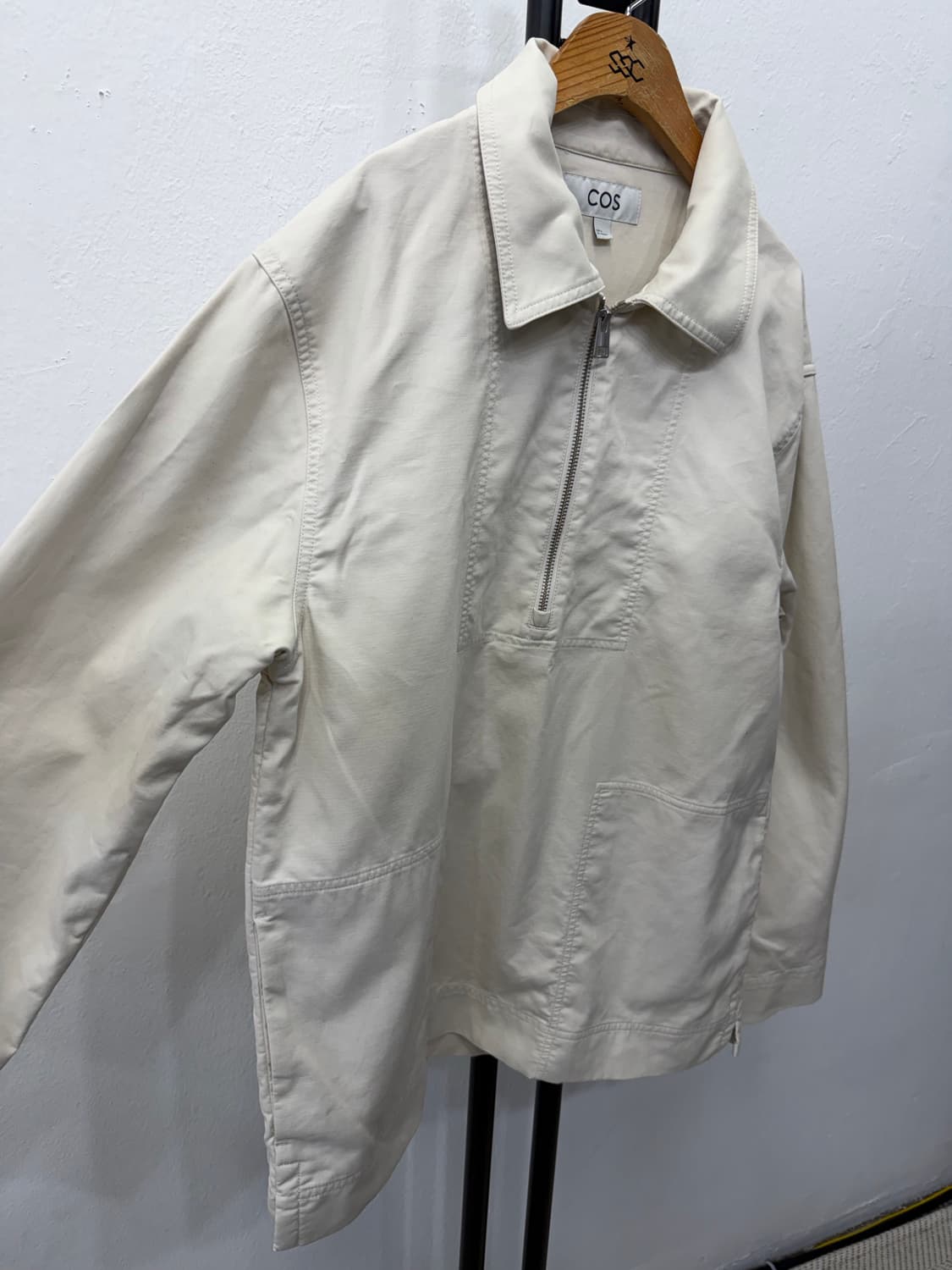 정품) COS 코스 남성 오버핏 하프집업 자켓 S  상품이미지2