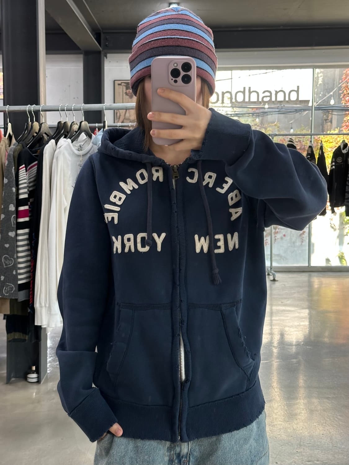 아베크롬비 머슬핏 데미지 후드집업  상품이미지1