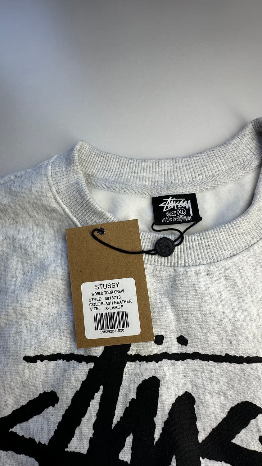 스투시 월드투어 크루 맨투맨 애쉬 헤더 XL 새상품 상품이미지3