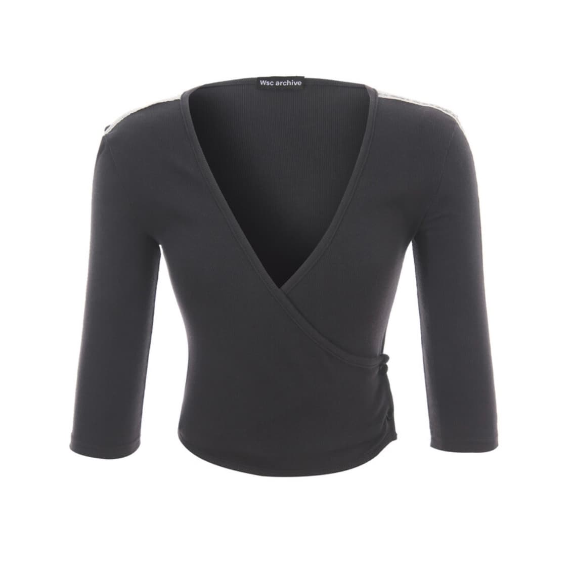 wsc 아카이브 Lace button-up wrap T-shirt 상품이미지2