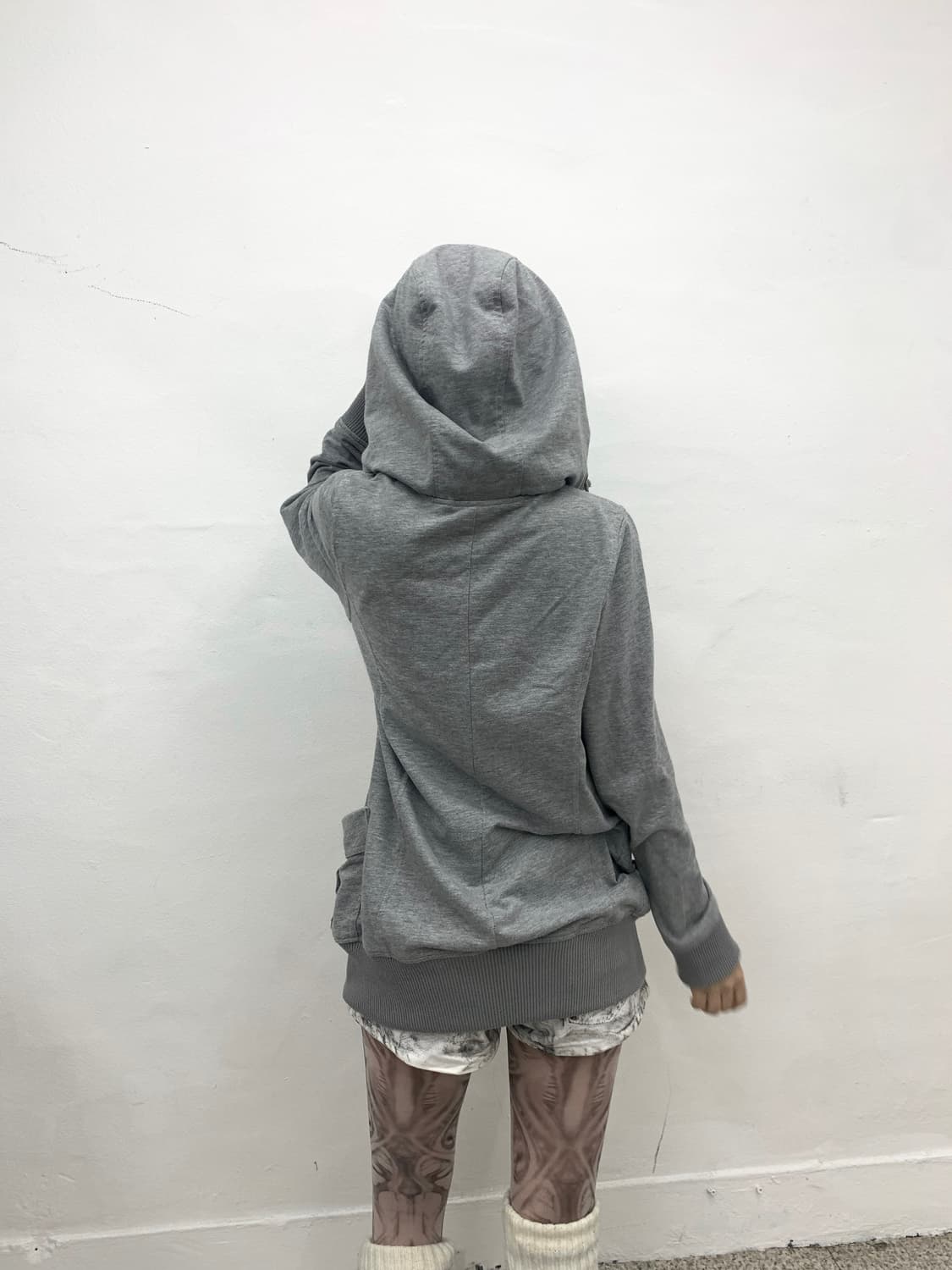 Cargo pocket detail 2way hood zip-up  상품이미지3