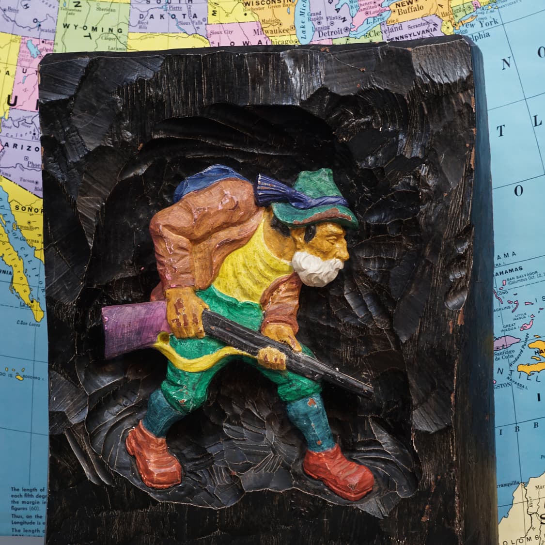 빈티지 소품 Germany 통원목 수제 우드 카빙 상품이미지2