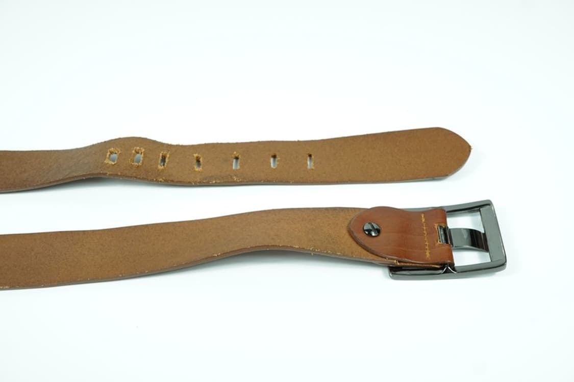 아메카지 워크웨어 리얼 레더 브라운 벨트 상품이미지6