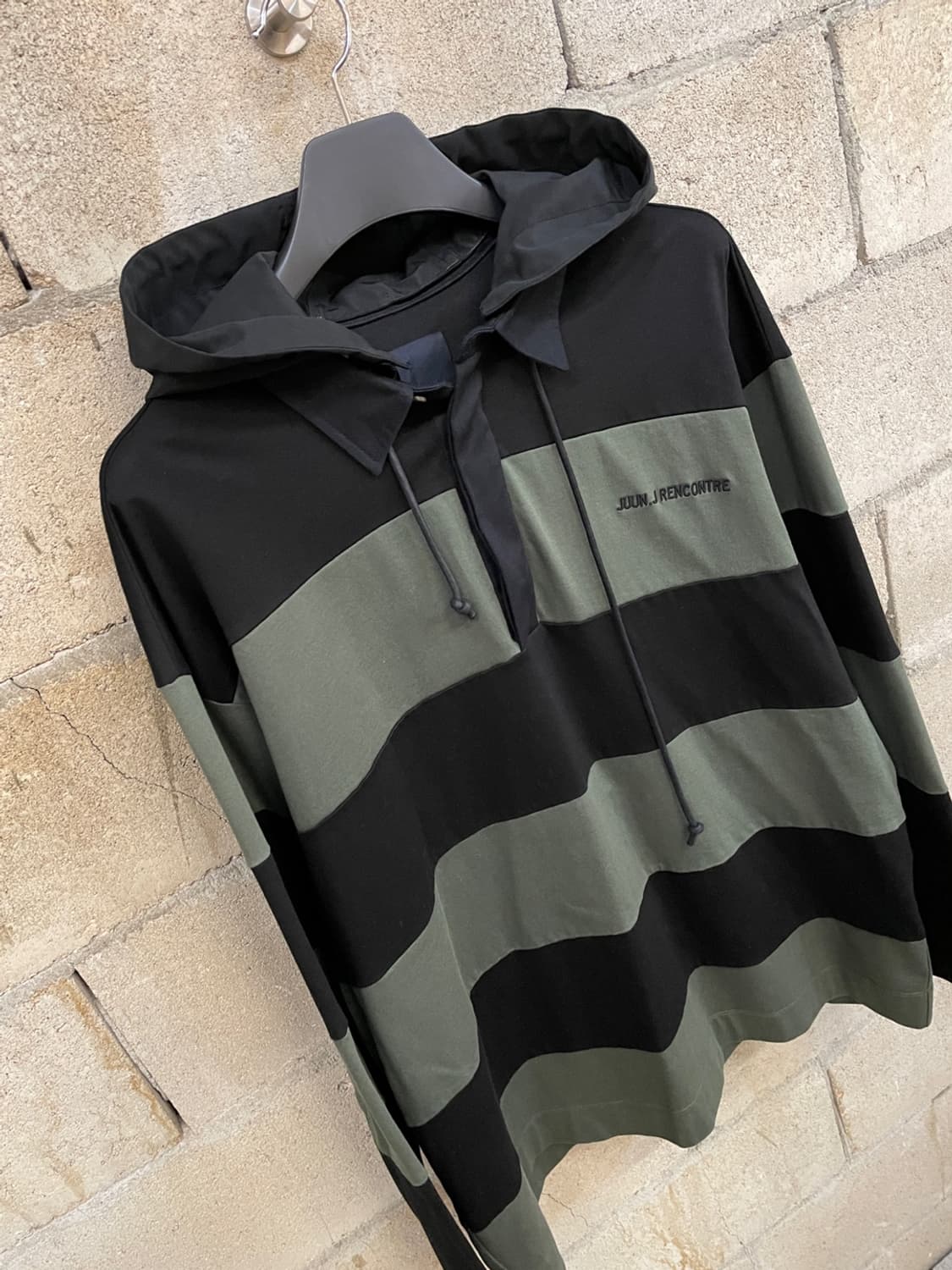 준지 디테쳐블 후드 스트라이프 럭비 셔츠 상품이미지3