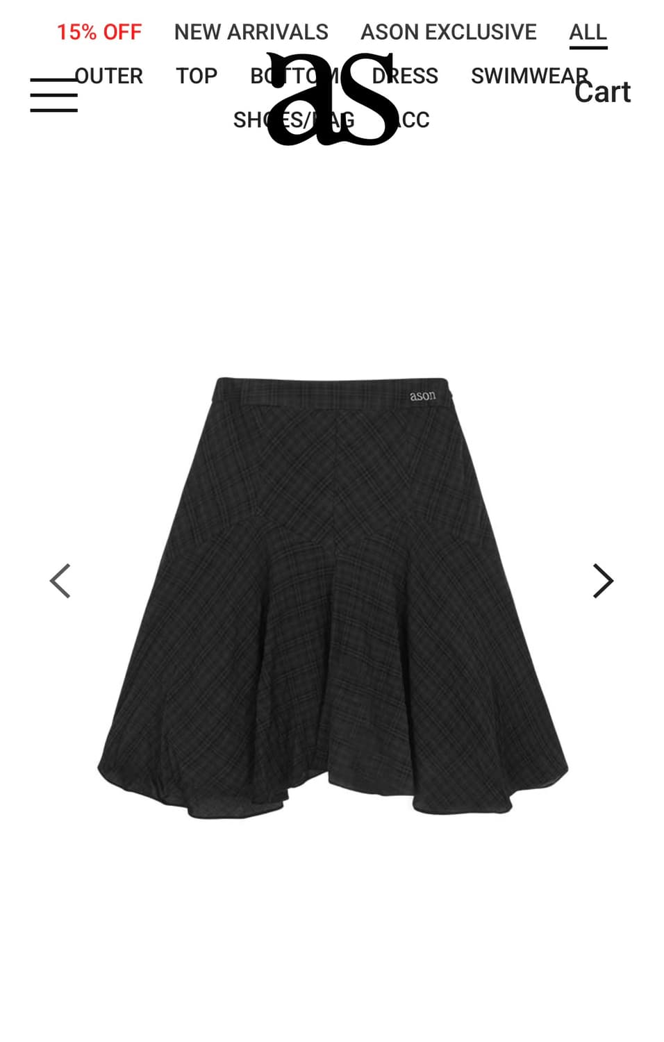 애즈온 london check midi skirt 상품이미지1