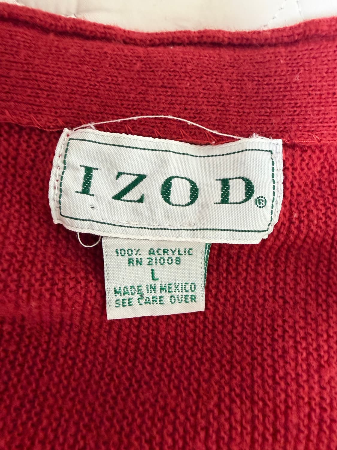 90s IZOD 레드 브이넥 니트 가디건 상품이미지5