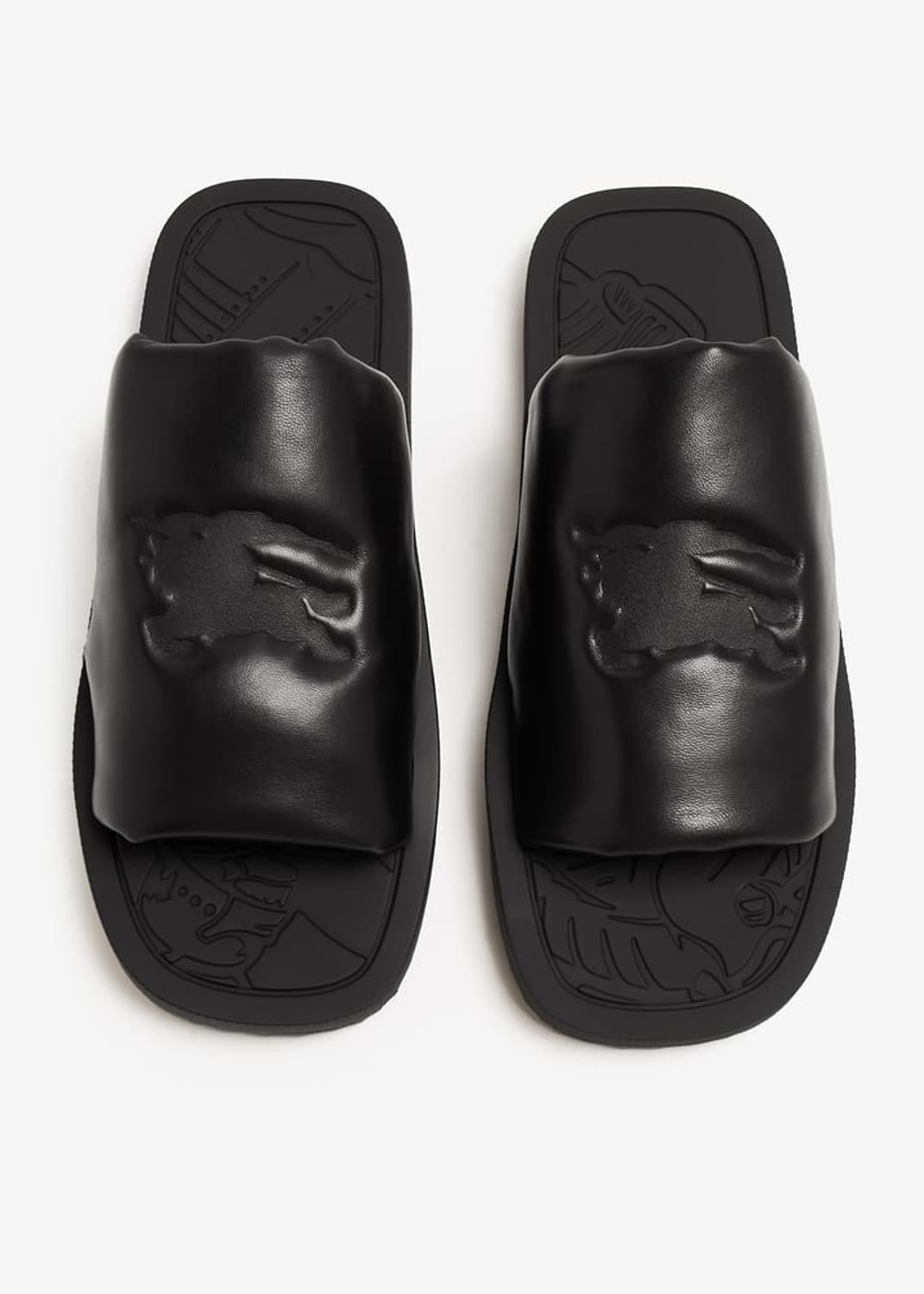 버버리 Burberry EKD Rubber Leather Slides 상품이미지1