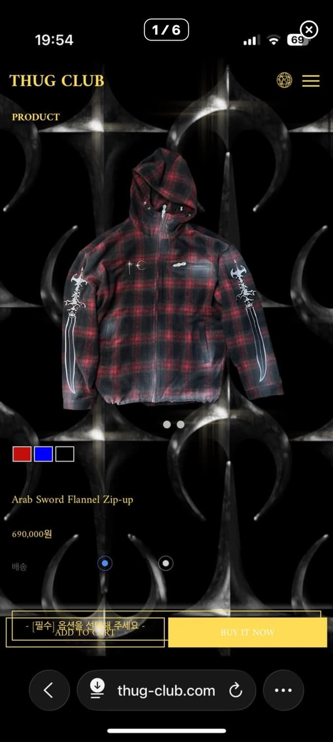 떠그클럽 Arab Sword Flannel Zip-up 자켓  상품이미지1