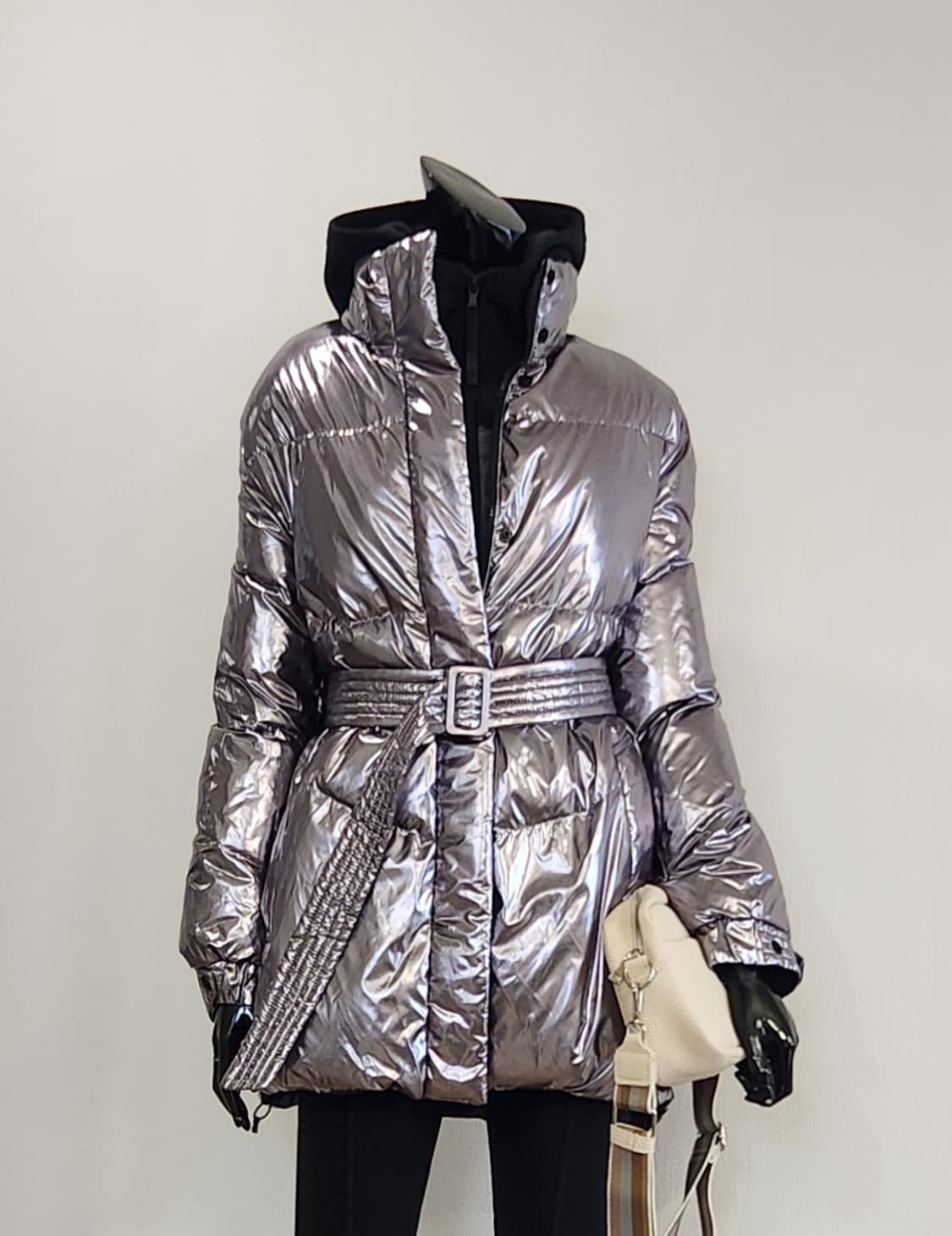 메탈실버 패딩점퍼  상품이미지1