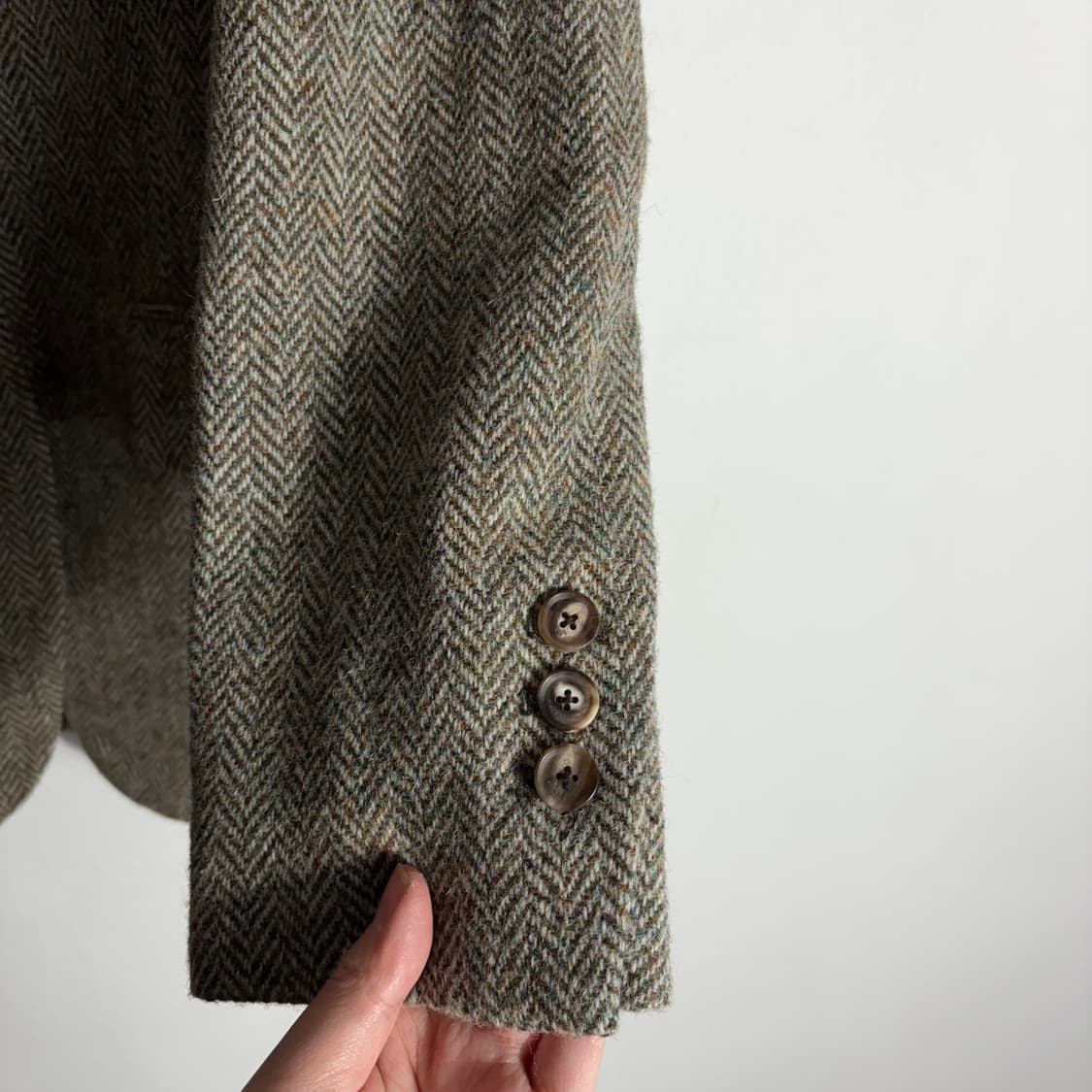 해리스트 트위드 헤링본 울 100% 자켓(Free) 상품이미지3