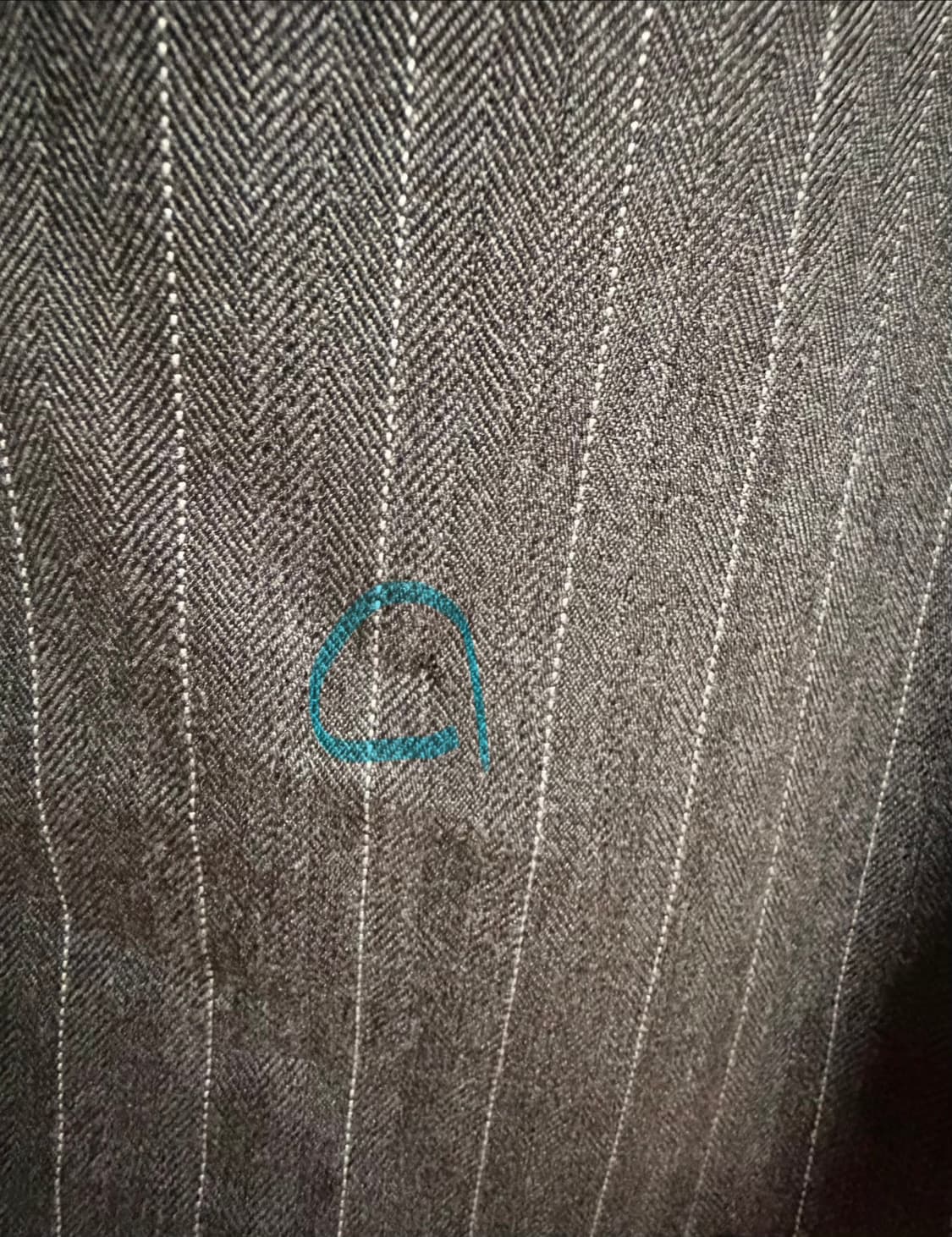 (극미,1사이즈)노운 와이드 테이퍼드 슬랙스 팬츠 스트라이프 차콜 상품이미지7