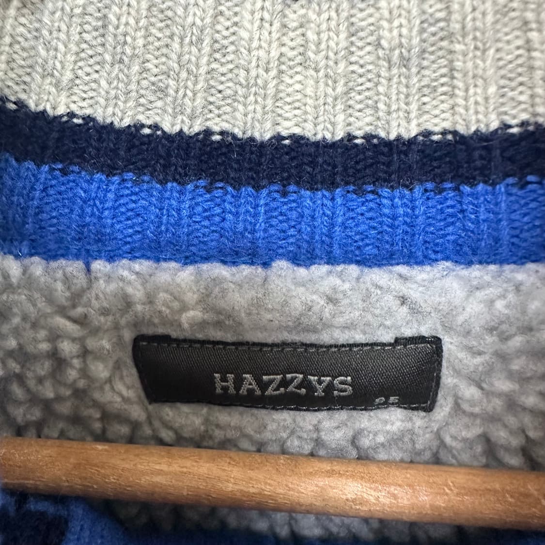   헤지스 남자 도톰한 니트집업 기모 95  EIW 상품이미지8