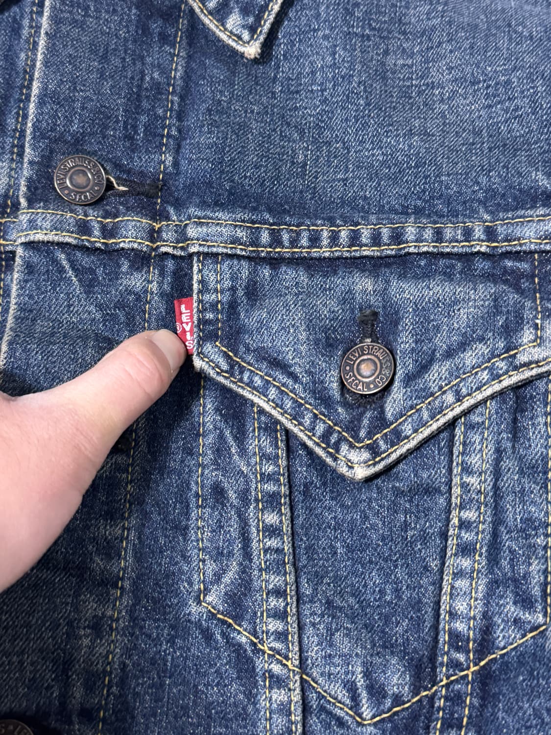 90s jp 리바이스 71557 빅e 데님 자켓 상품이미지3