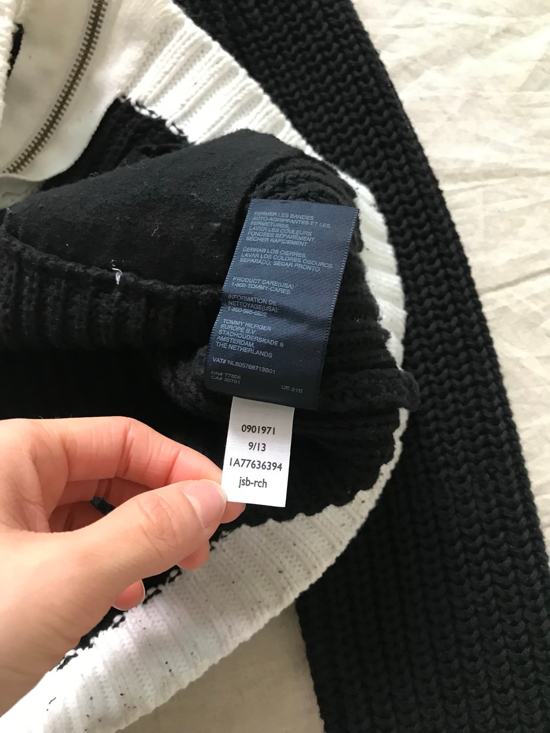 타미힐피거 블랙 화이트 트위드 니트집업 상품이미지9