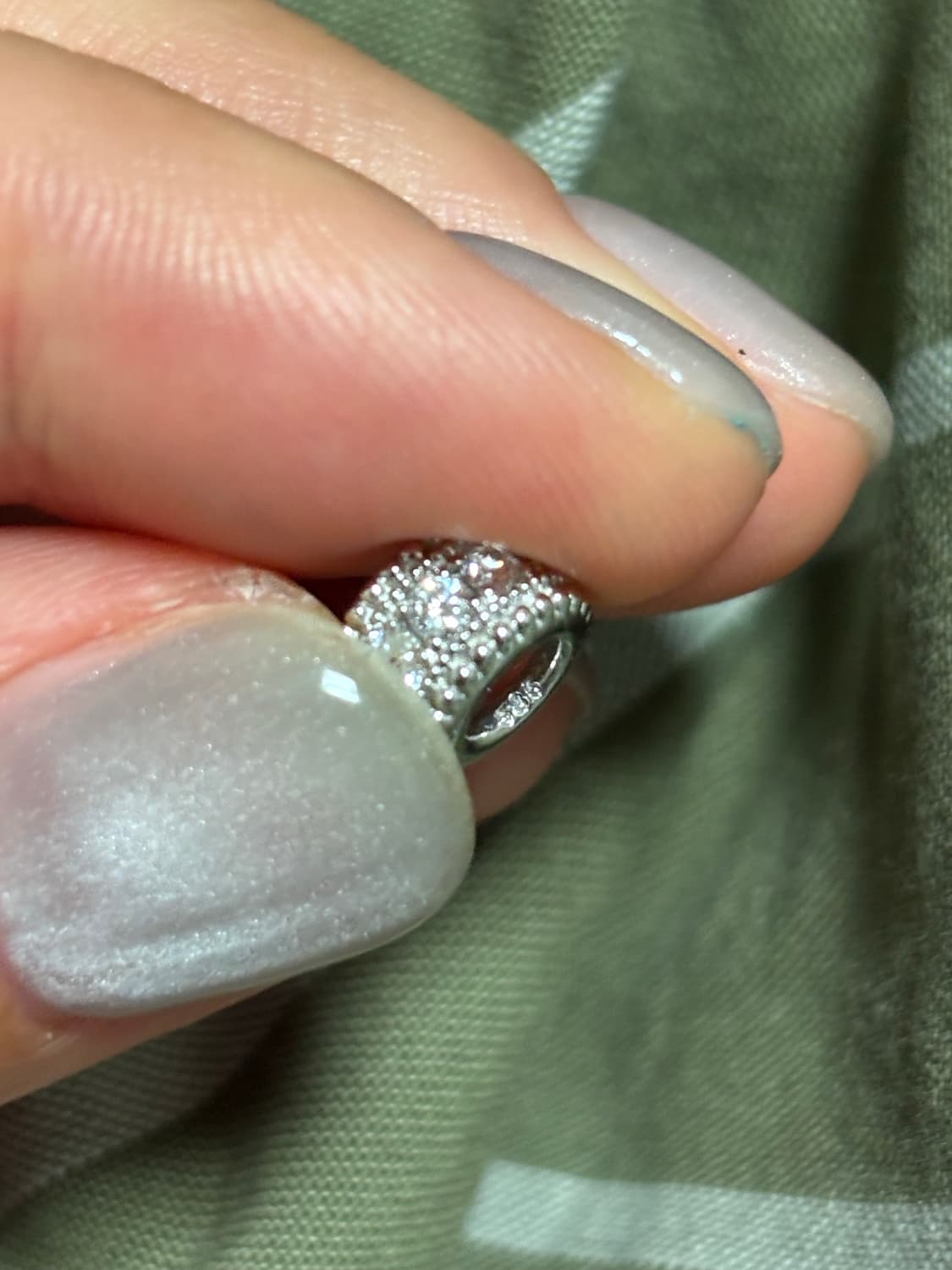 [새제품] 14k 원통 펜던트 랩다이아 화이트골드 상품이미지7