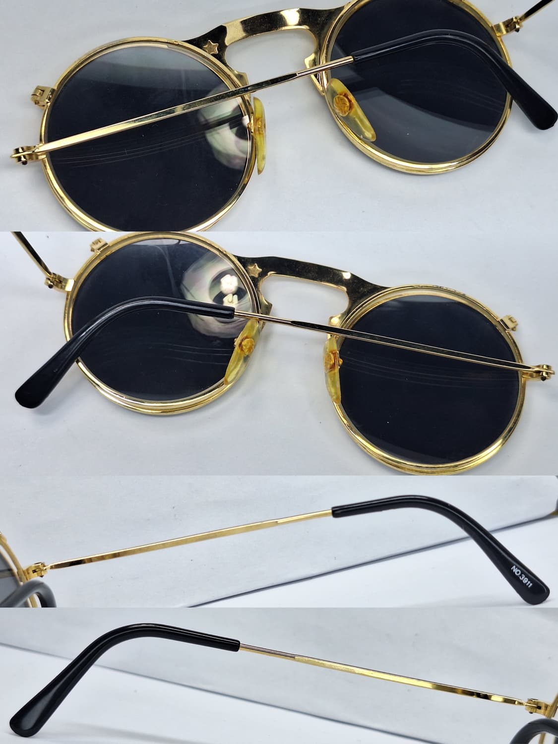 골드 플립 더블 렌즈 선글라스 안경/레옹 일본 수입 빈티지 클래식 레트로 상품이미지5