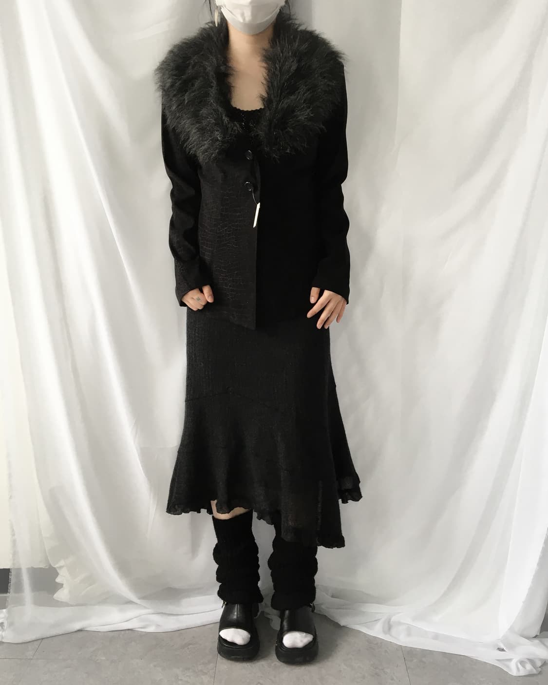 Fur trimming python mood jaacket 상품이미지8