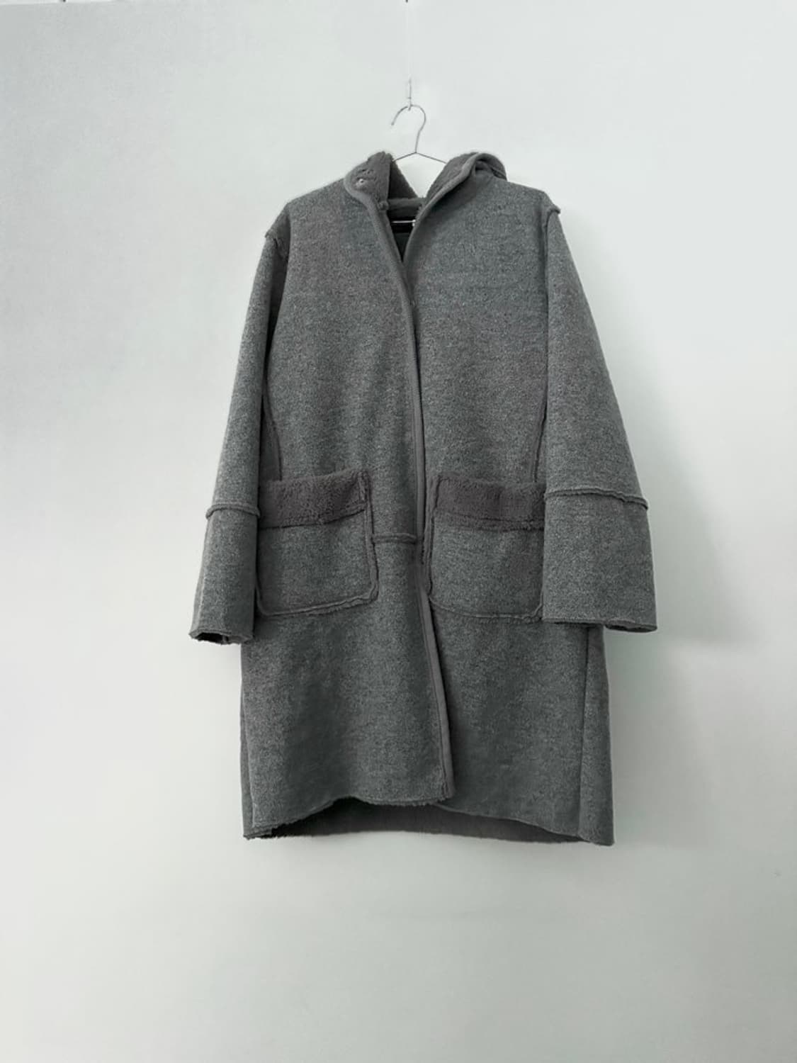 Soft pocket hoody coat / light grey 상품이미지2