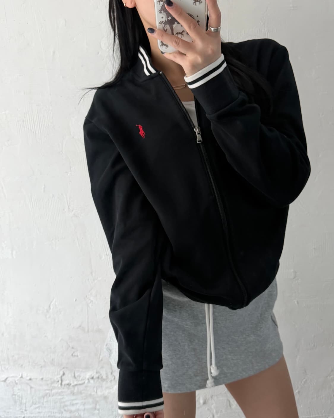 Polo 폴로 랄프로렌 신형 레드포니 블랙컬러 코튼 집업 트랙 자켓 상품이미지2