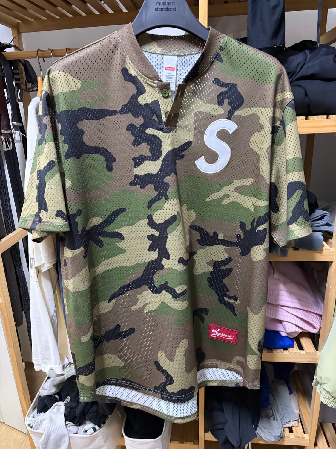 슈프림 S 로고 베이스볼 헨리 우드랜드 카모 - 24FW 상품이미지1