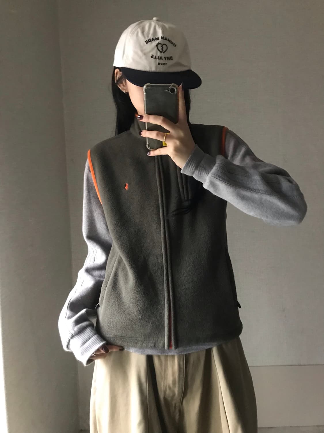 폴로 카키 후리스 조끼 상품이미지4