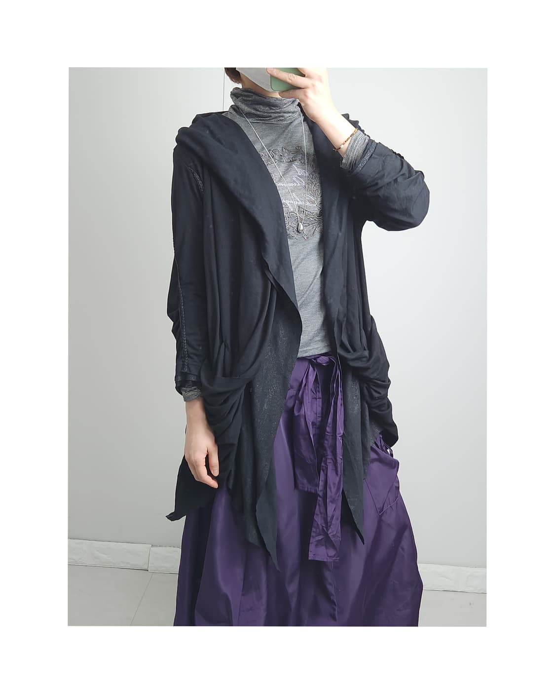 러플 후드 롱 가디건 상품이미지1