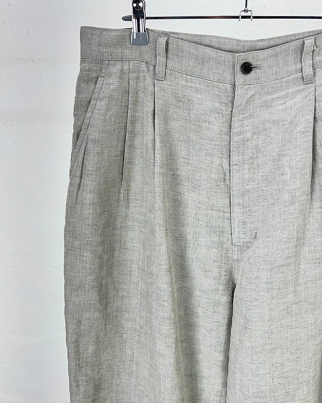 꼼데가르송 옴므 라이트 그레이 리넨 벌룬 투턱 트라우저 팬츠 상품이미지2