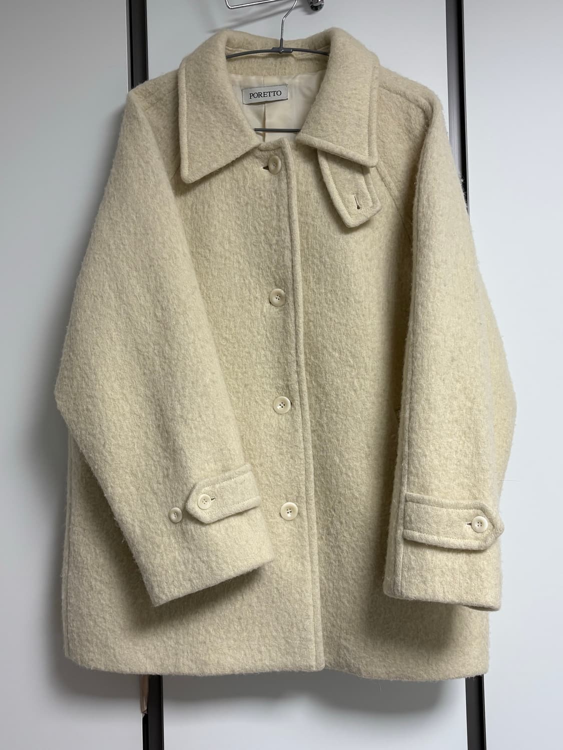 포레토 아이보리 부클 하프 코트 상품이미지3