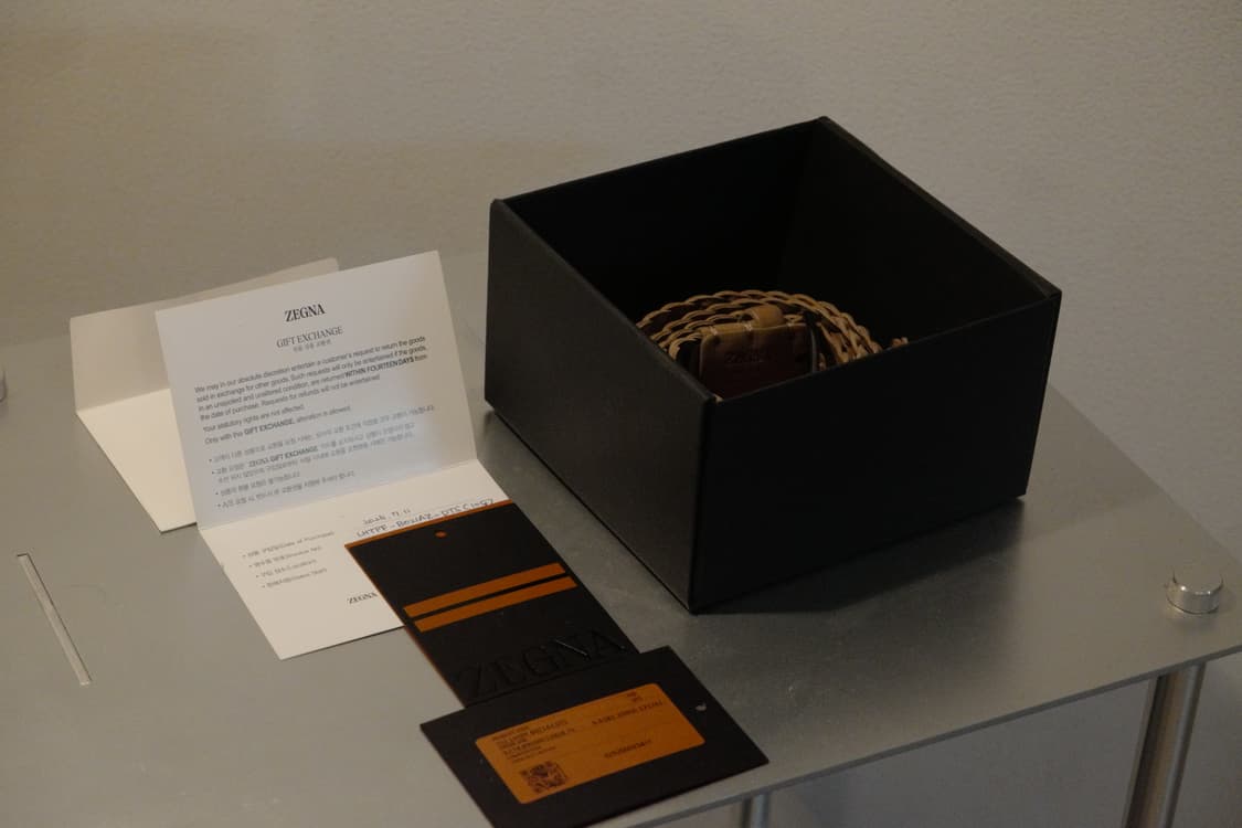 제냐 Zegna 스웨이드 벨트 105 새상품 상품이미지4