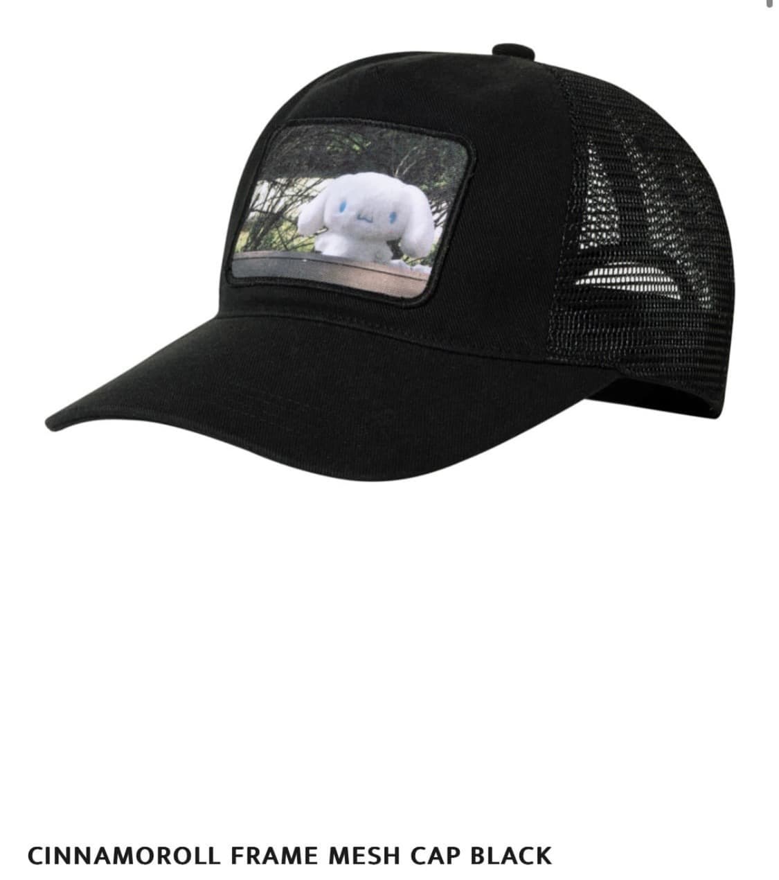 CINNAMOROLL FRAME MESH CAP BLACK 상품이미지1