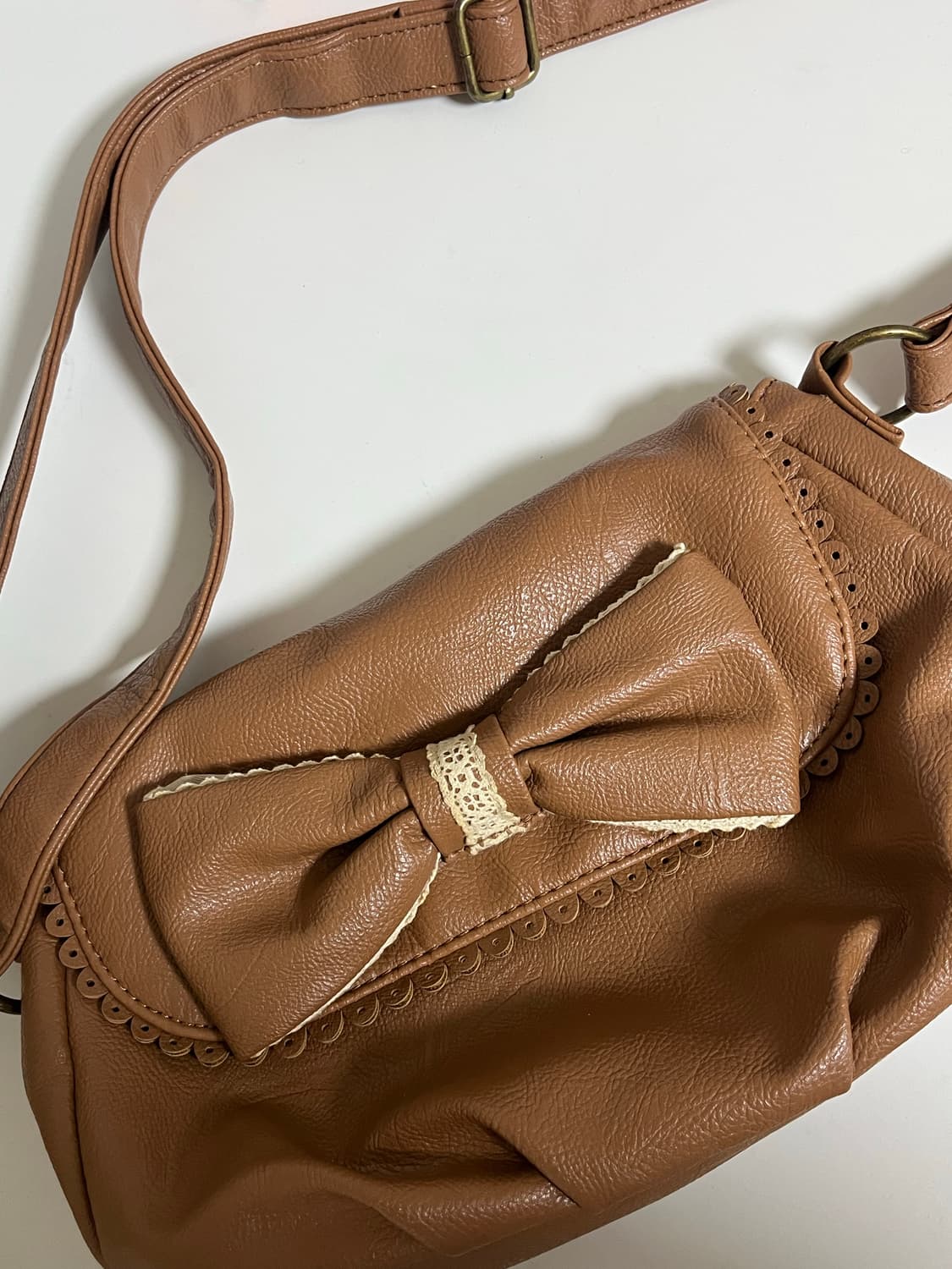 라떼갸루 리본 브라운 초코 크로스백 히메갸루 리즈리사깔핀터깔빈티지히메카지 상품이미지1