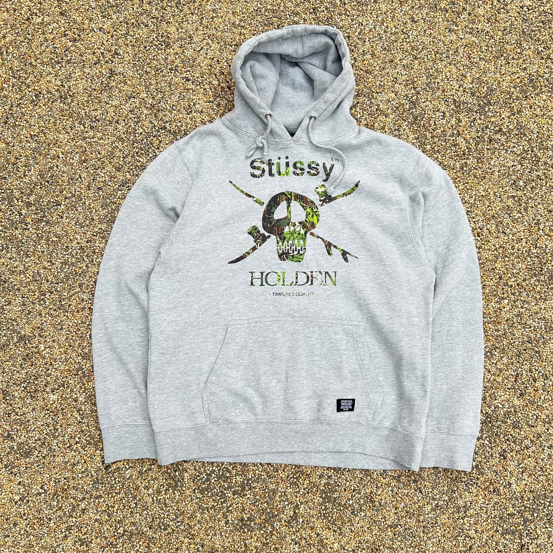 스투시(stussy) 홀덴 스컬로고 그레이 후드티 상품이미지1